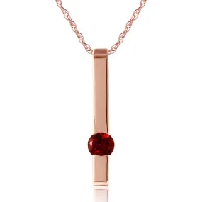0.25 Carat 14K Solid Rose Gold Bar Garnet Necklace