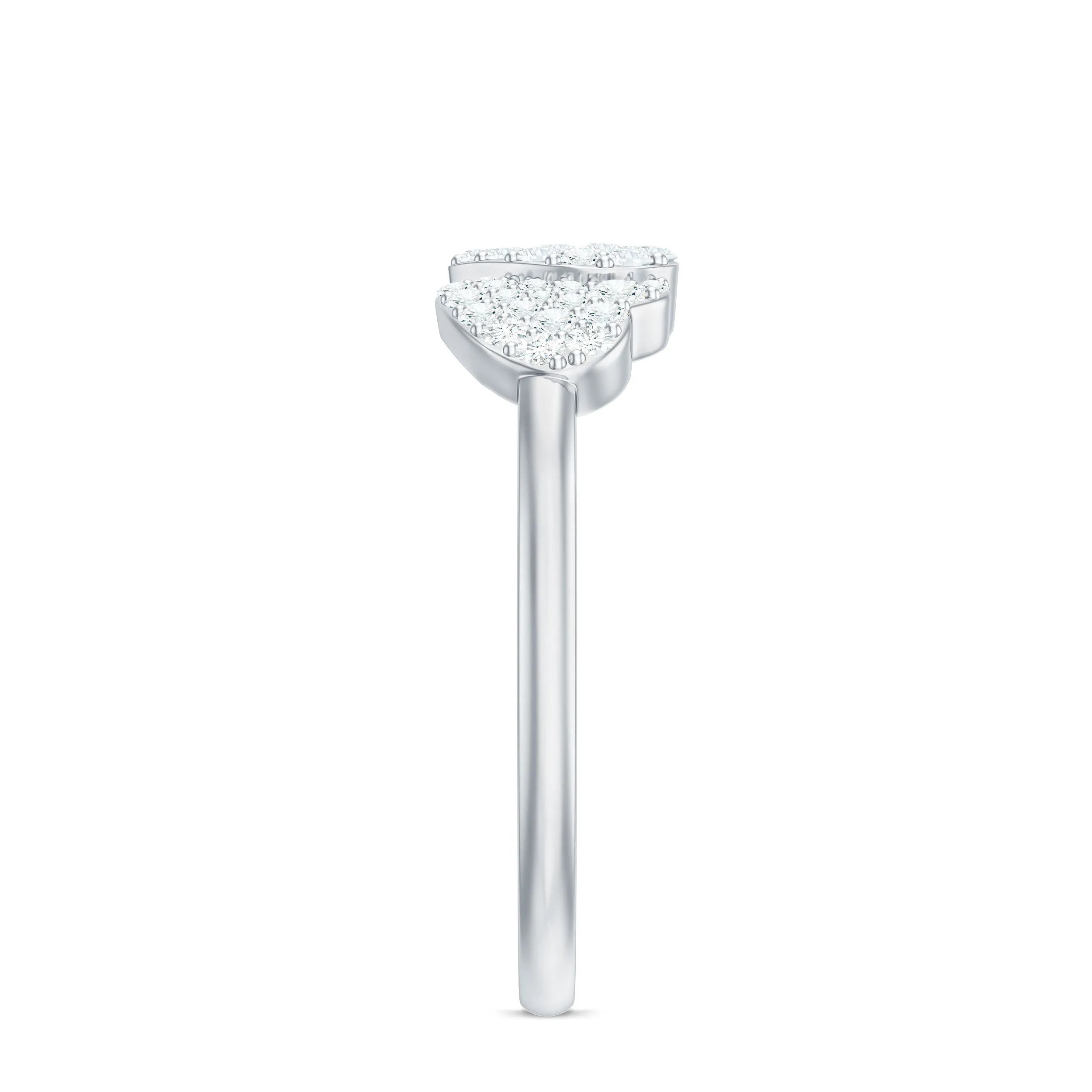 0.25 CT Natural Diamond Twin Heart Promise Ring in Illusion Setting