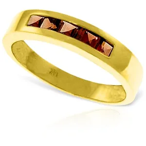 0.6 Carat 14K Solid Yellow Gold Heart's Misgivings Garnet Ring