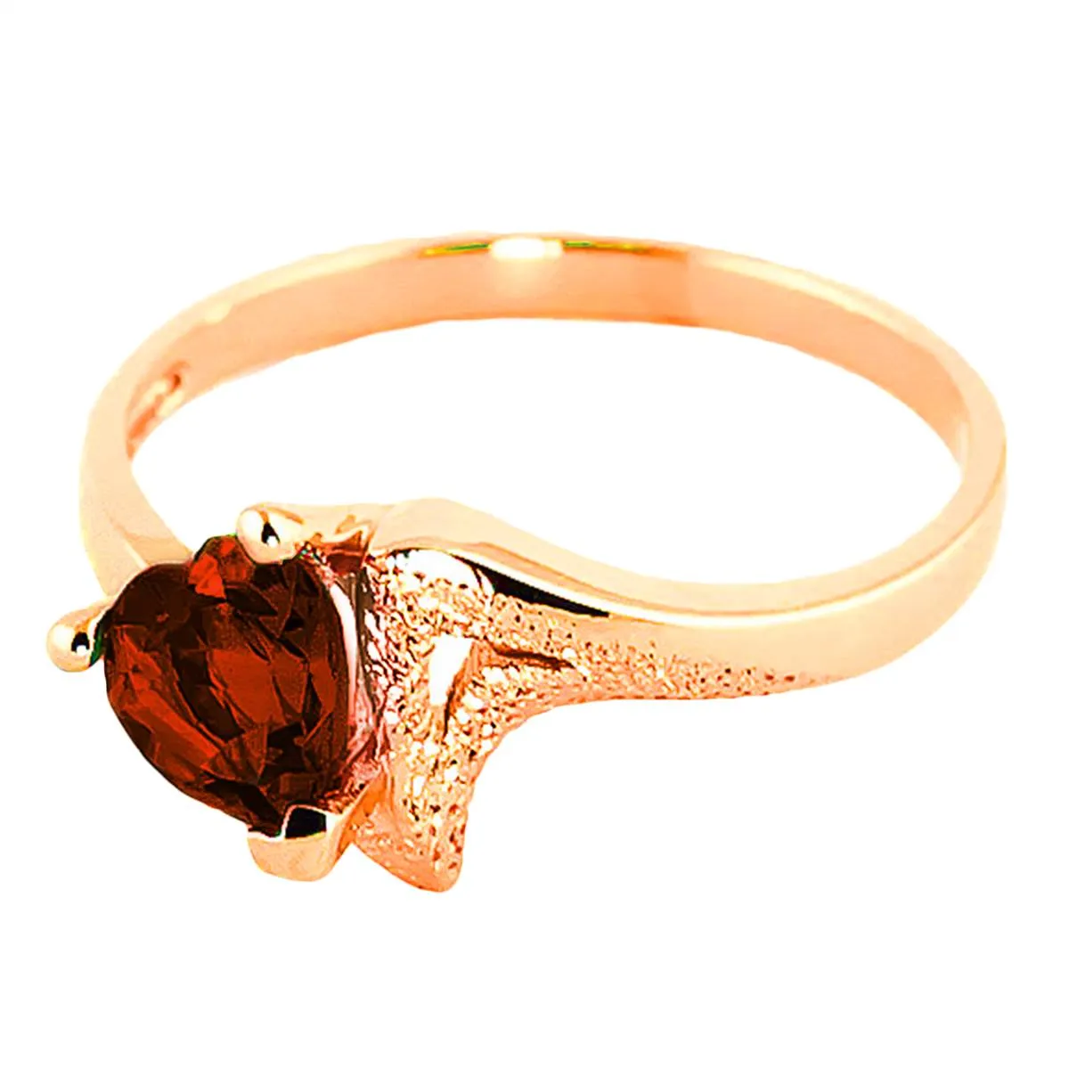 0.9 Carat 14K Solid Rose Gold Ring Natural Garnet