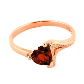 0.9 Carat 14K Solid Rose Gold Ring Natural Garnet