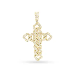 10K Yellow Gold Cross Pendant With 3.15CT Diamonds