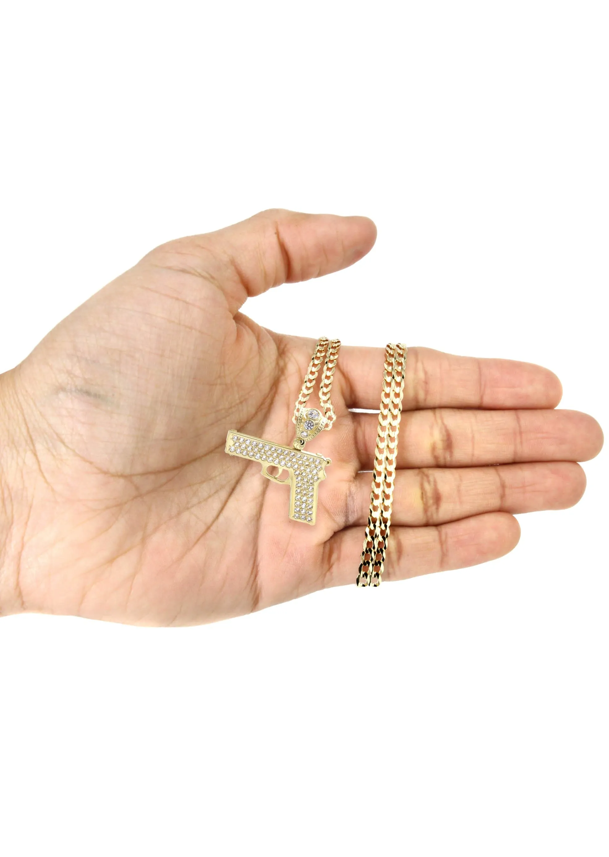 10K Yellow Gold Glock Gun Necklace | Appx. 16.3 Grams