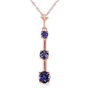 1.25 Carat 14K Solid Rose Gold Generosity Tanzanite Necklace