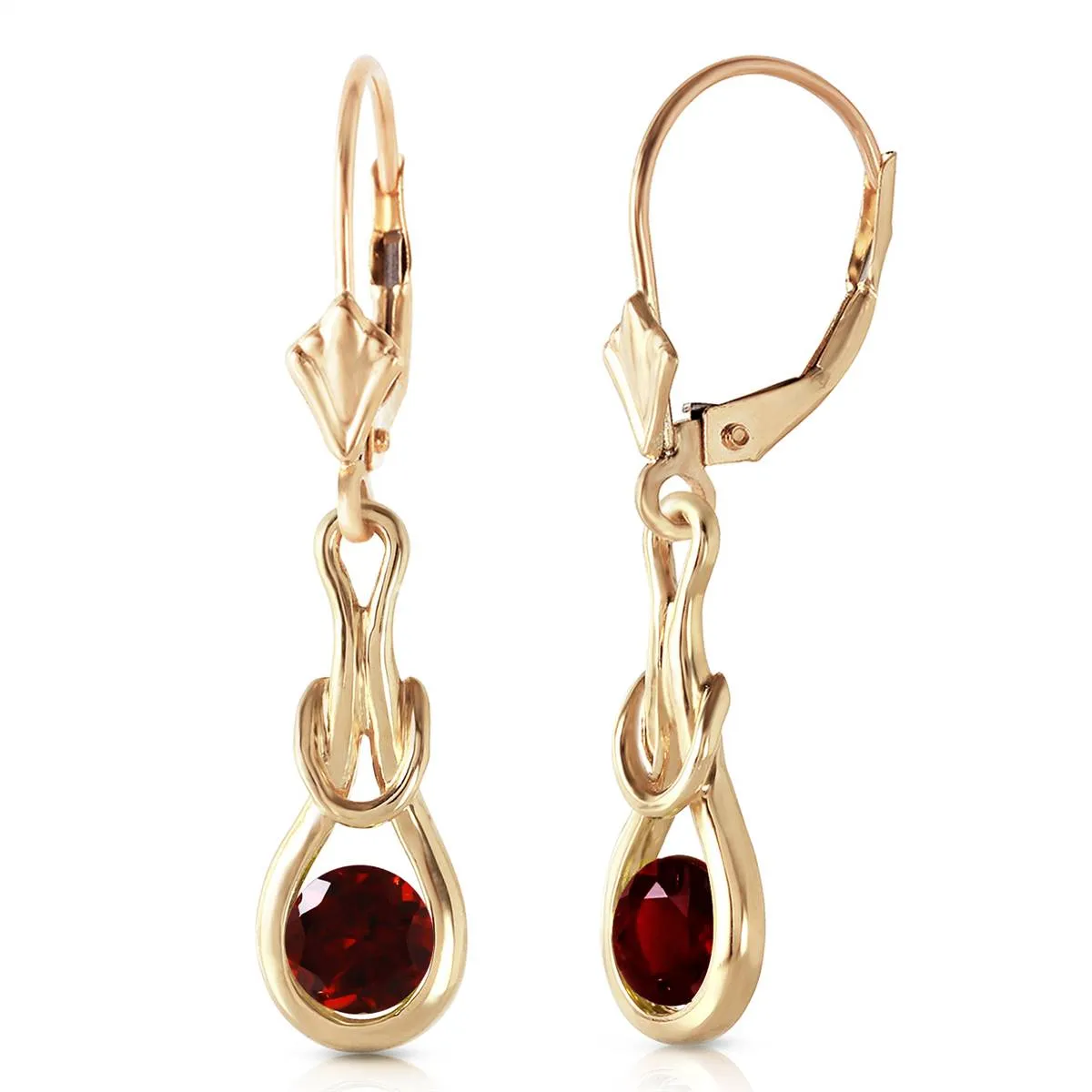 1.3 Carat 14K Solid Yellow Gold Elysian Garnet Earrings