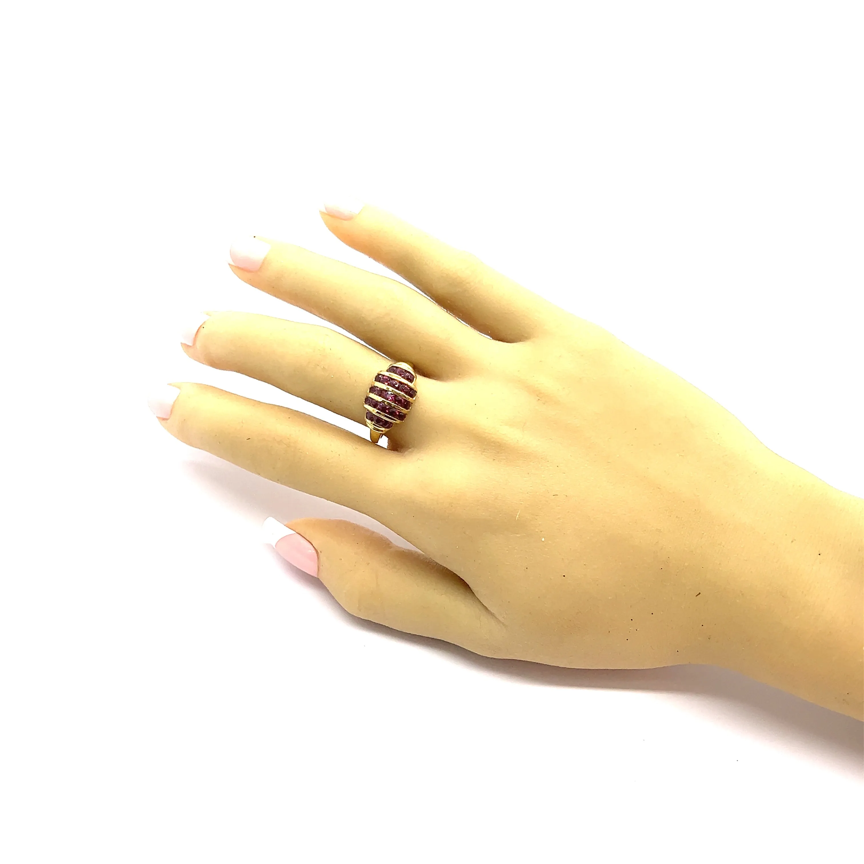 14ct Yellow Gold Rhodolite Garnet Ring