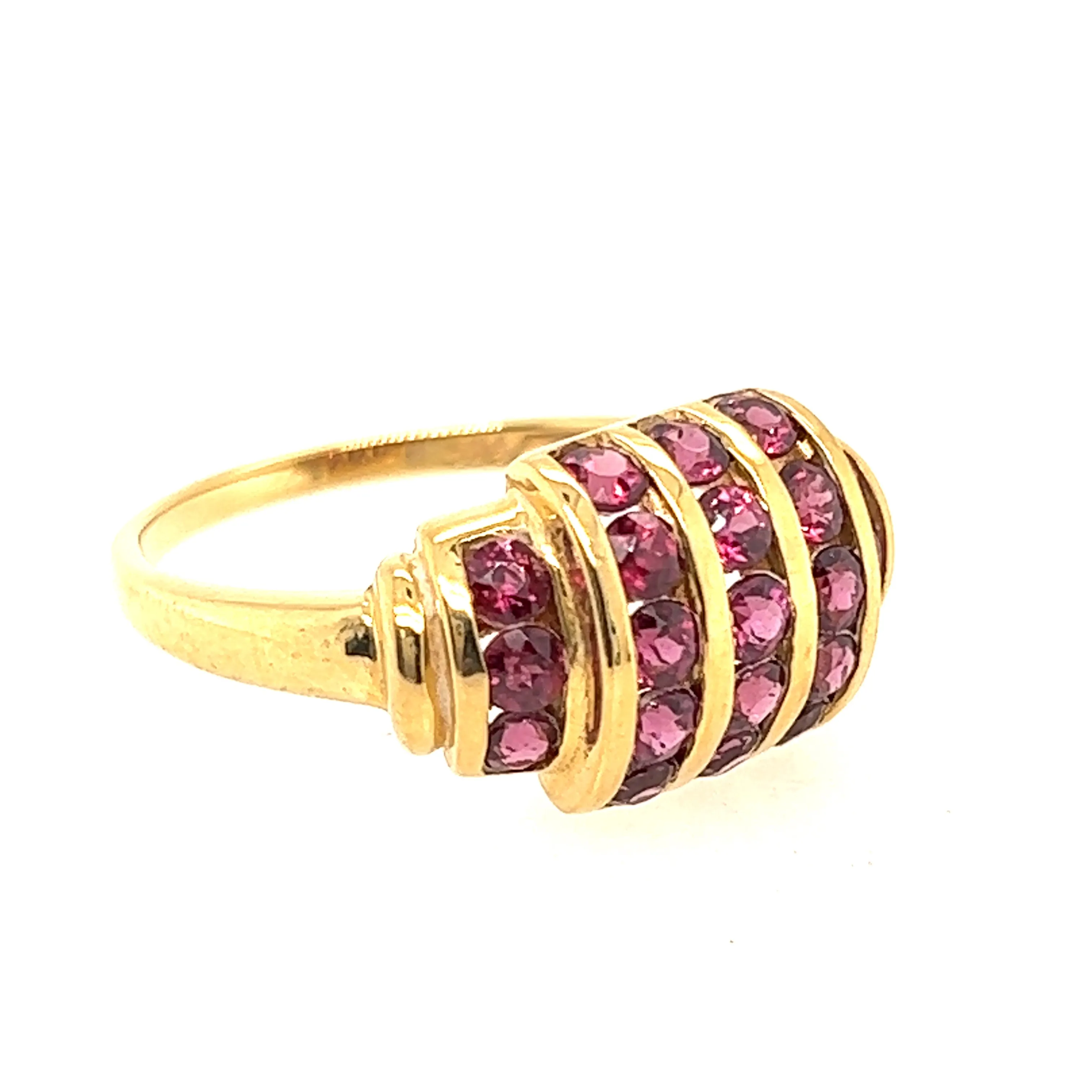 14ct Yellow Gold Rhodolite Garnet Ring