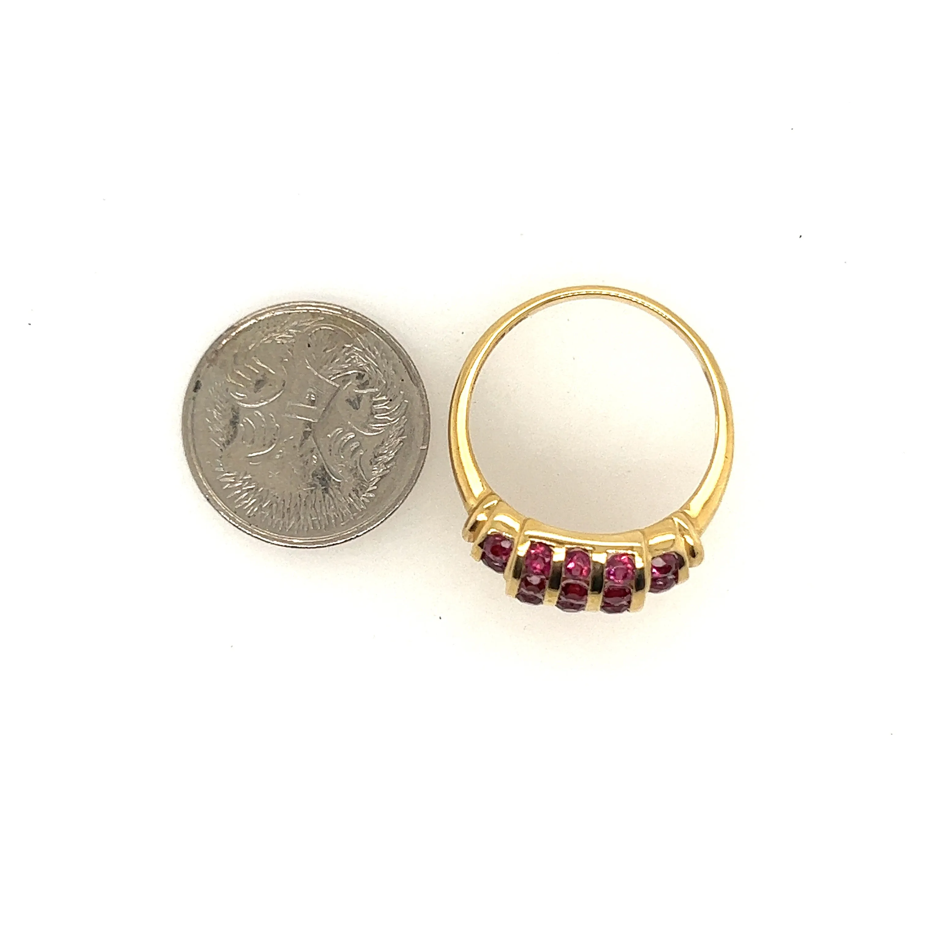 14ct Yellow Gold Rhodolite Garnet Ring