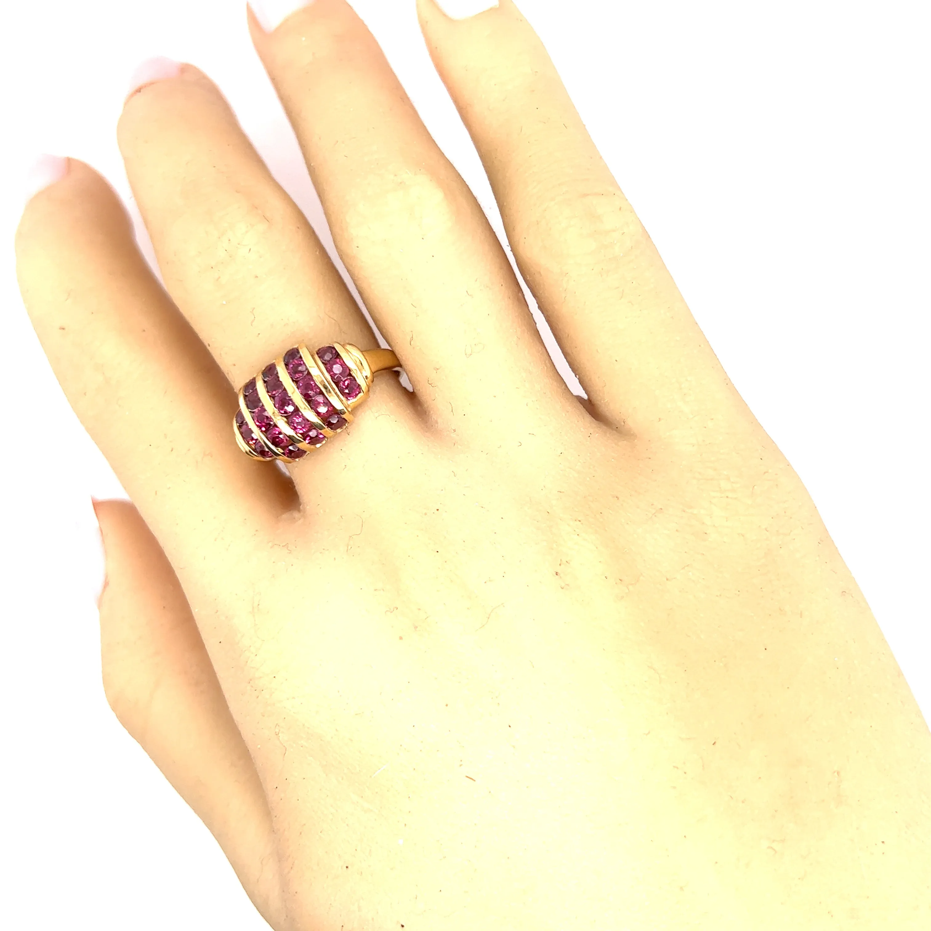 14ct Yellow Gold Rhodolite Garnet Ring