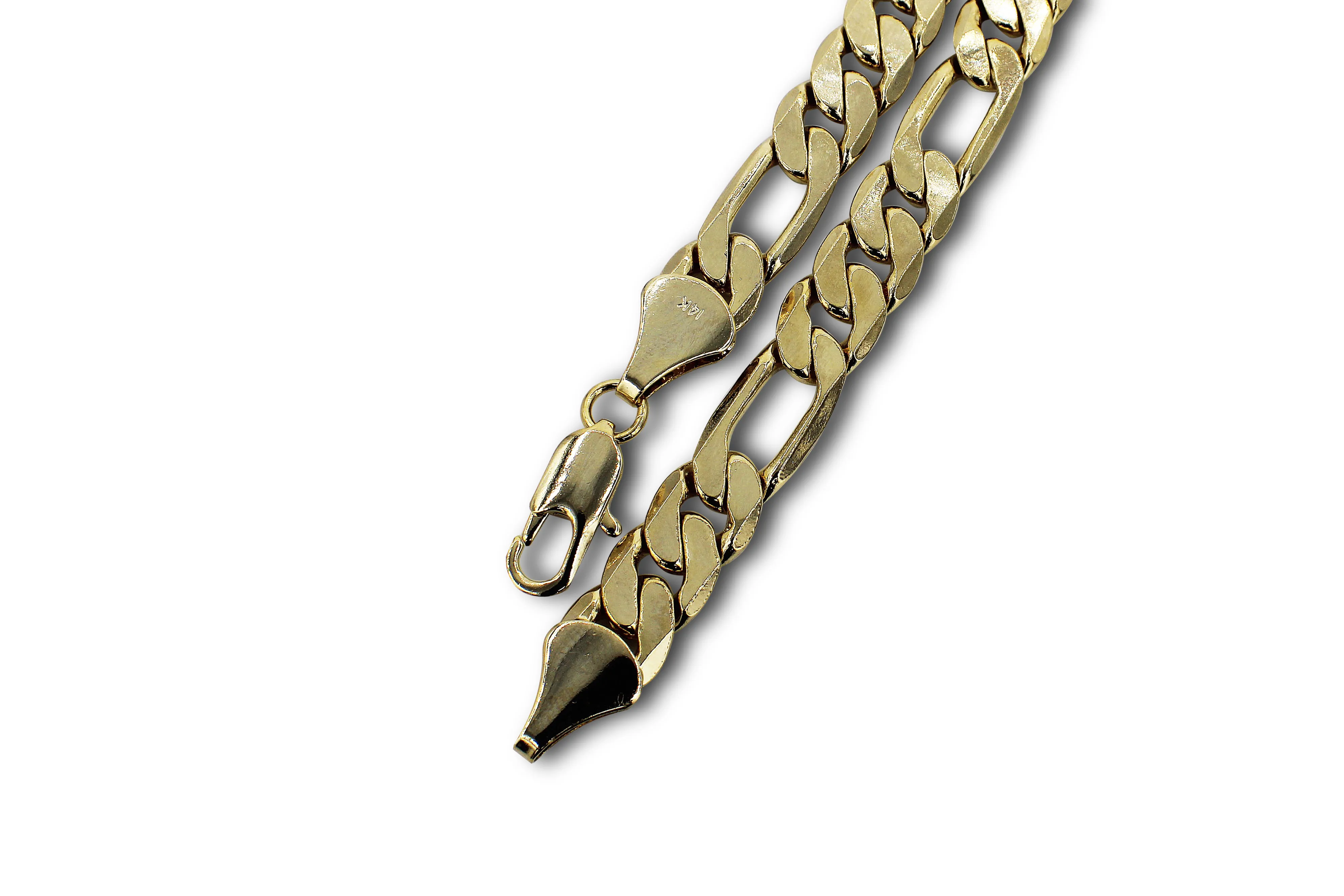 14K Plated Figaro Bracelet Premium Quality (5mm)