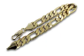 14K Plated Figaro Bracelet Premium Quality (5mm)