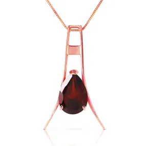 14K Solid Rose Gold Garnet Gemstone Genuine Royal Necklace