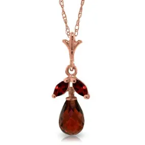 14K Solid Rose Gold Garnet Necklace Limited Edition