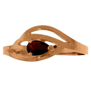 14K Solid Rose Gold Ring Natural Garnet Certified