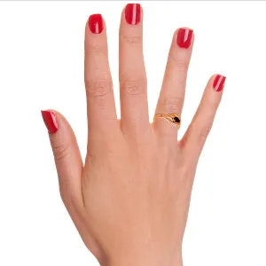 14K Solid Rose Gold Ring Natural Garnet Certified