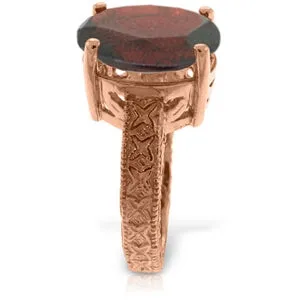 14K Solid Rose Gold Ring w/ Natural Oval Garnet