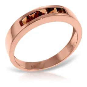 14K Solid Rose Gold Rings Natural Garnet Gemstone