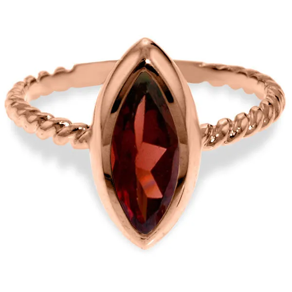 14K Solid Rose Gold Rings w/ Natural Marquis Garnet
