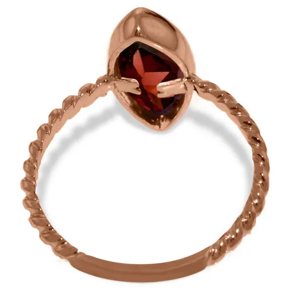 14K Solid Rose Gold Rings w/ Natural Marquis Garnet