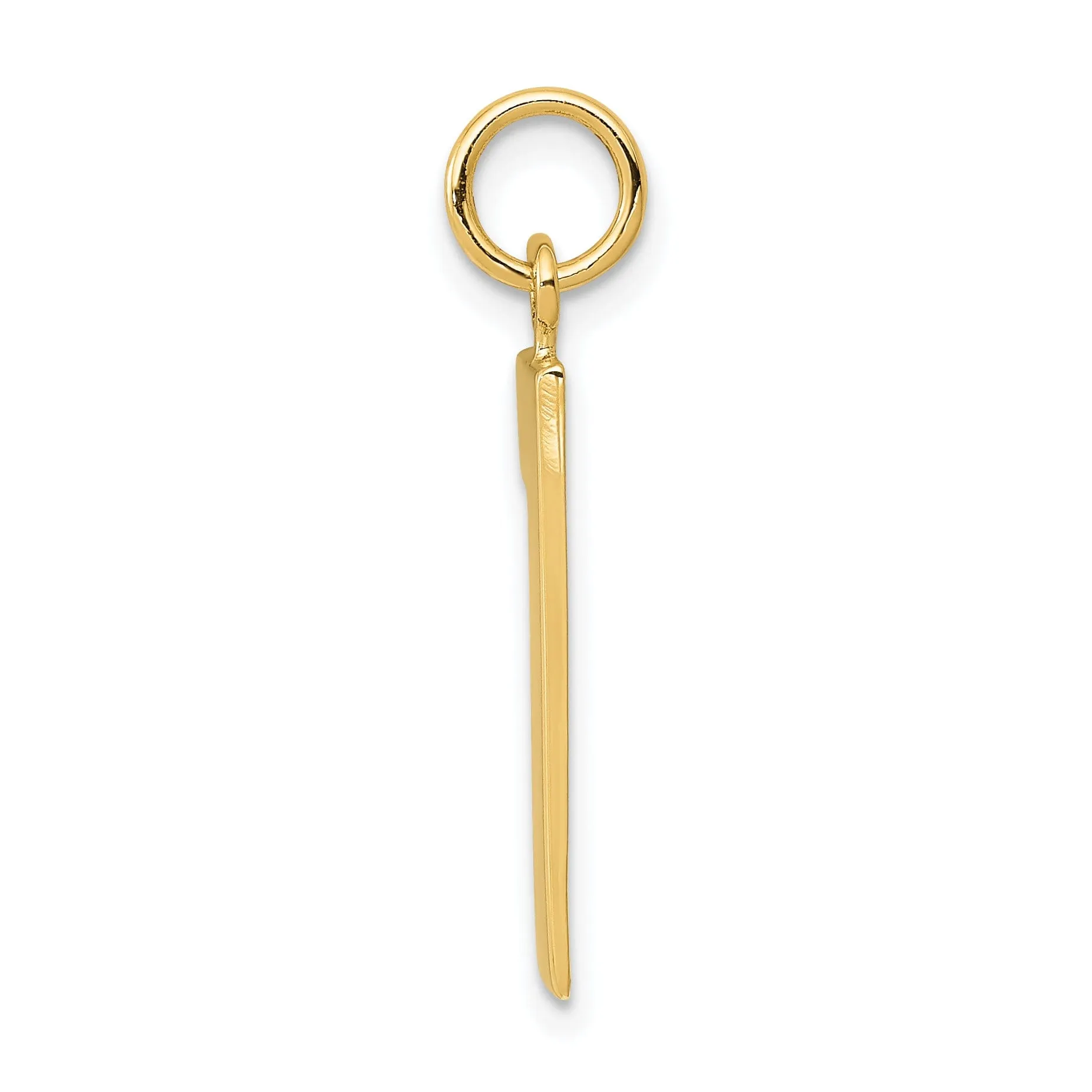 14k Yellow Gold Polished Finish Large Size Number 1 Charm Pendant