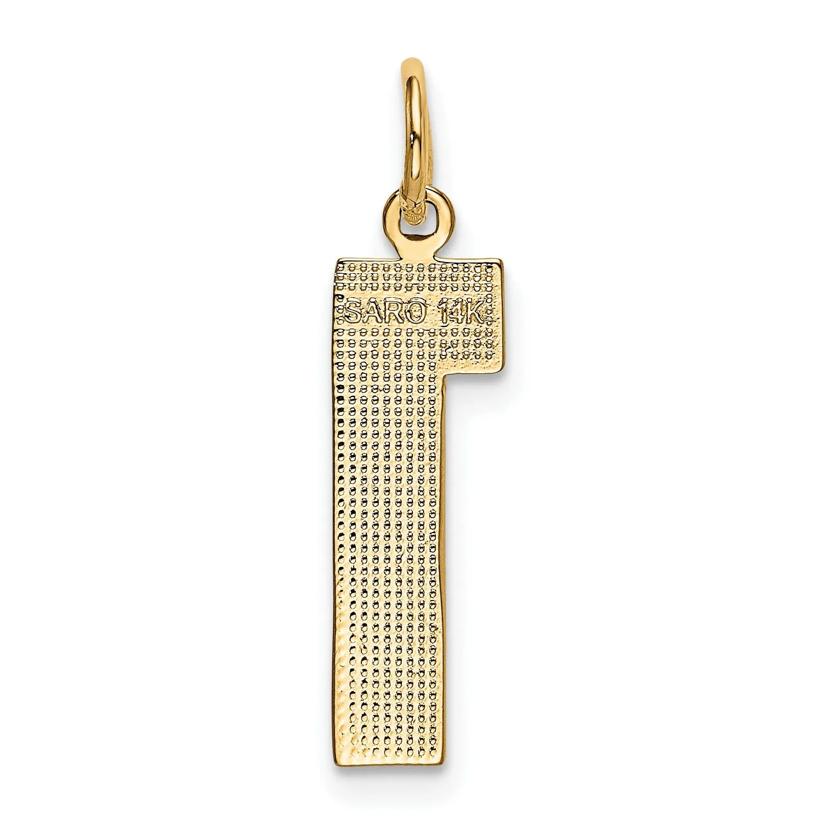 14k Yellow Gold Polished Finish Large Size Number 1 Charm Pendant