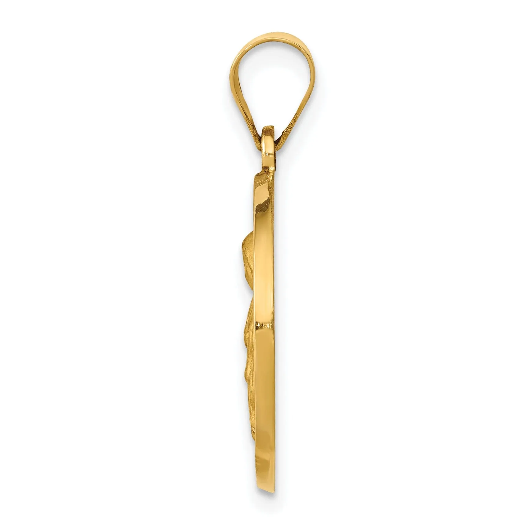 14k Yellow Gold Saint Rita Medal Pendant