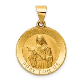 14k Yellow Gold Saint Rita Medal Pendant