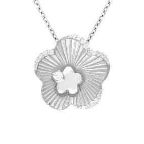 14KW Flower D0.14CT Diamond Pendant (118P003983W14)