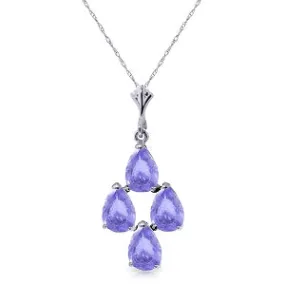 1.5 Carat 14K Solid White Gold Splash And Shine Tanzanite Necklace