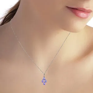 1.5 Carat 14K Solid White Gold Splash And Shine Tanzanite Necklace