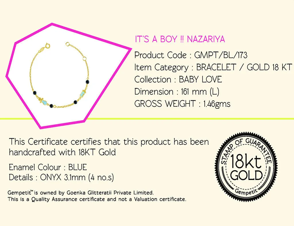 18K Gold Bracelet It's a Boy!! Nazariya <br> Baby Love Collection