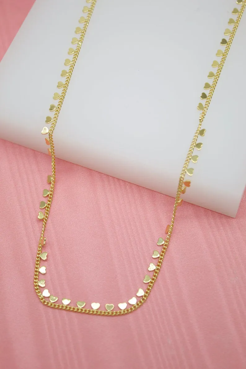 18K Gold Filled Dangle Heart Choker (G111)
