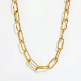 18K Gold-Filled Paperclip Chain Necklace For Women
