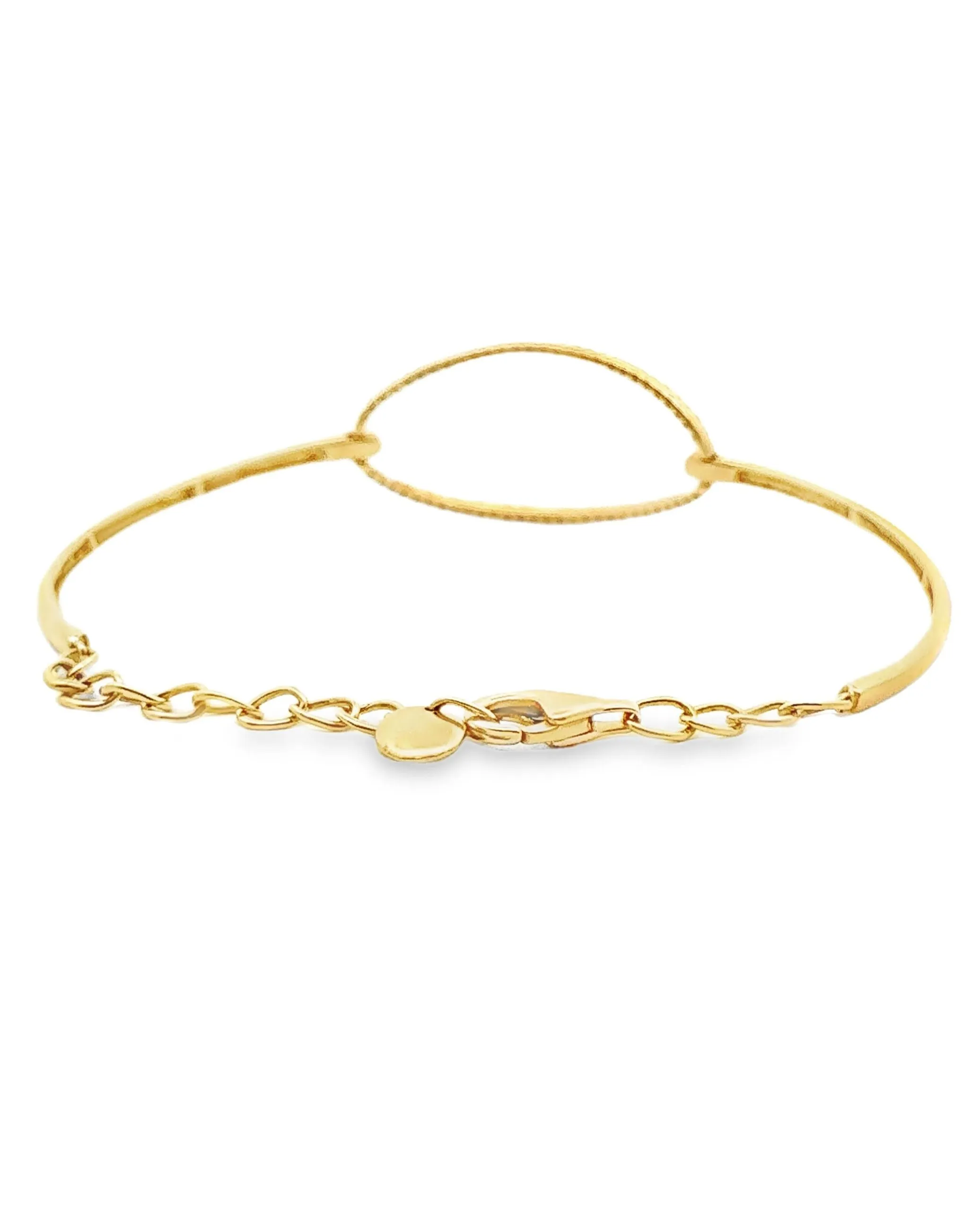 18K Yellow Gold Oval Diamond Bangle
