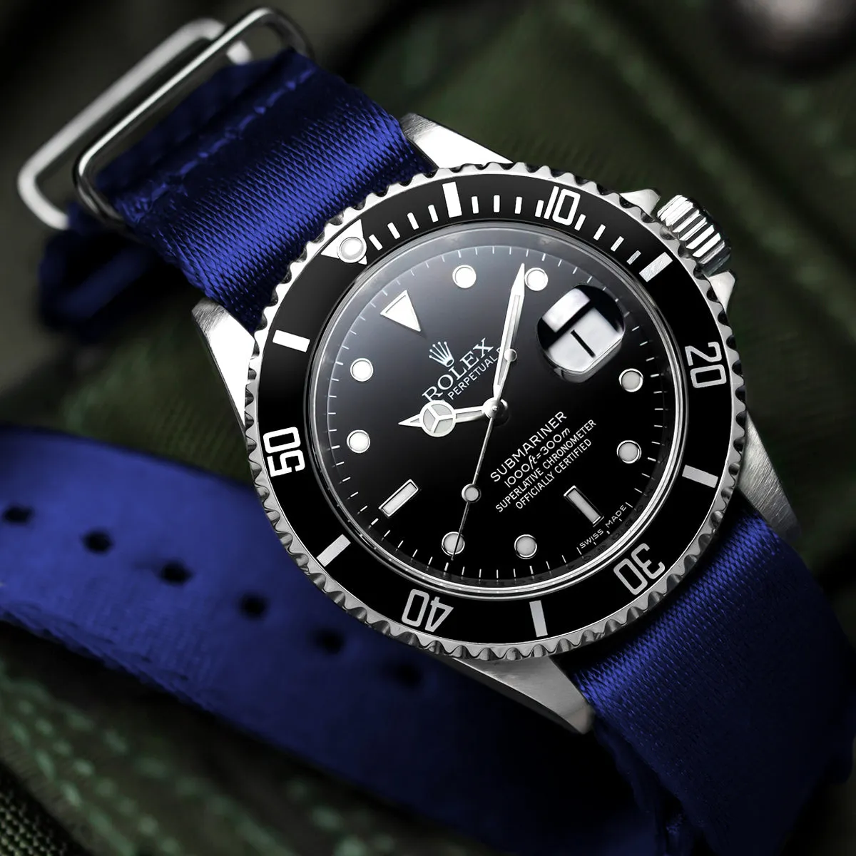 1973 British Military Watch Strap: ARMOURED - Black, Satin