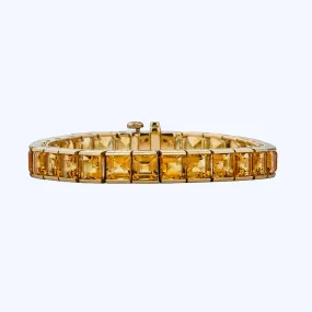 1980s 18K Yellow Gold Citrine Bracelet