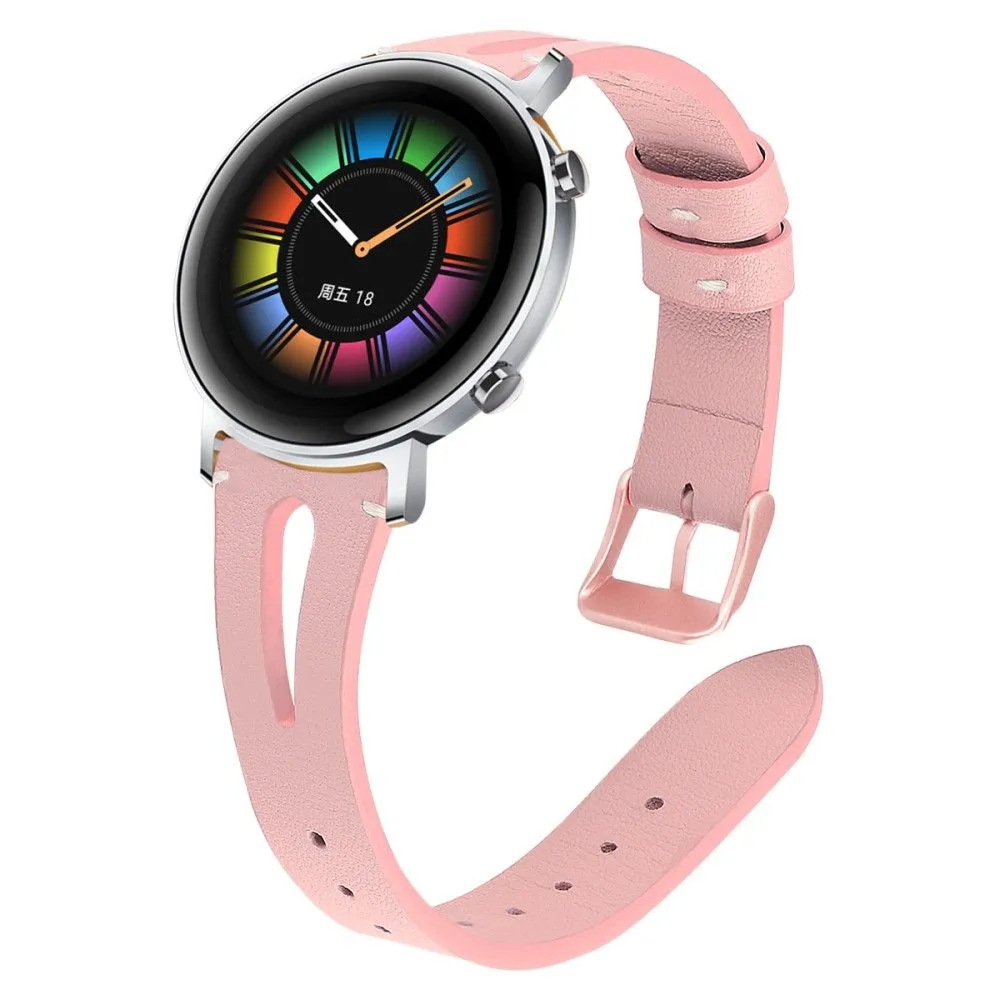 20mm Universal simple genuine leather watch strap - Pink