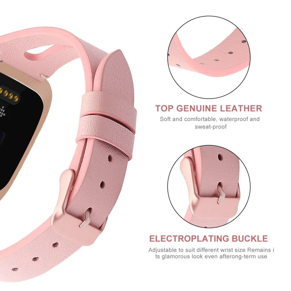 20mm Universal simple genuine leather watch strap - Pink
