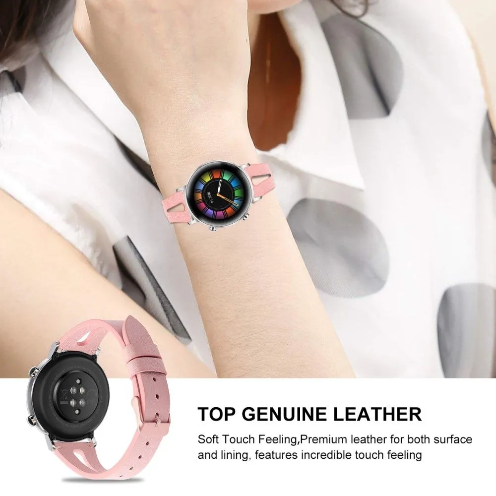 20mm Universal simple genuine leather watch strap - Pink