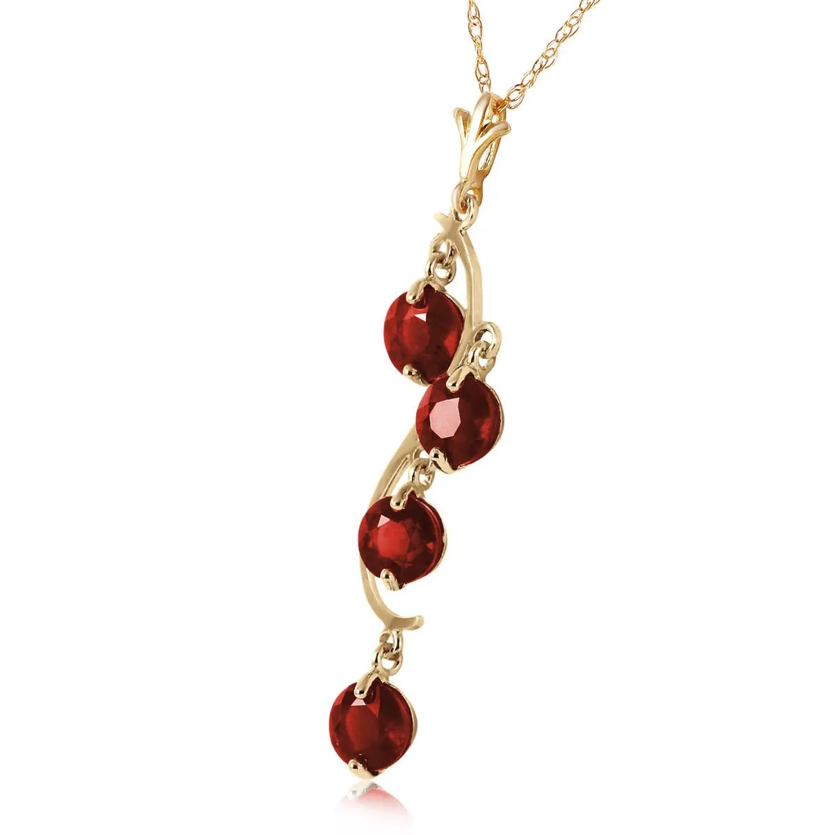2.25 Carat 14K Solid Yellow Gold Pastoral Muse Garnet Necklace
