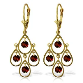 2.4 Carat 14K Solid Yellow Gold Pleasure Garnet Earrings