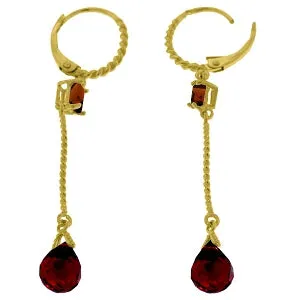 3.5 Carat 14K Solid Yellow Gold Rockstar Garnet Earrings