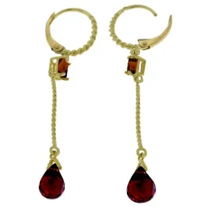 3.5 Carat 14K Solid Yellow Gold Rockstar Garnet Earrings