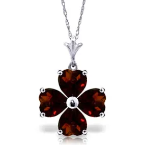 3.8 Carat 14K Solid White Gold Sugar Sweet Garnet Necklace
