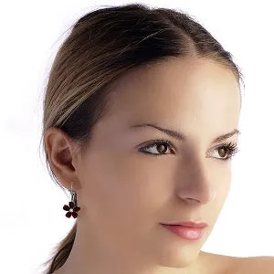 4.43 Carat 14K Solid White Gold Leverback Earrings Garnet Diamond