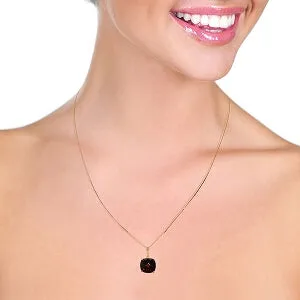 4.5 Carat 14K Solid Rose Gold Necklace Natural Checkerboard Cut Garnet