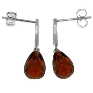 4.78 Carat 14K Solid White Gold You're In The Wind Garnet Diamond Earrings