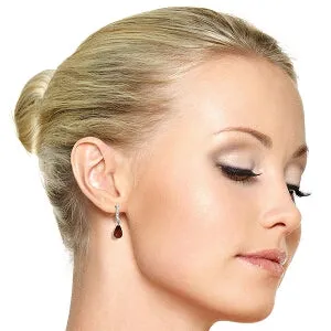 4.78 Carat 14K Solid White Gold You're In The Wind Garnet Diamond Earrings