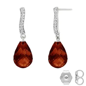 4.78 Carat 14K Solid White Gold You're In The Wind Garnet Diamond Earrings