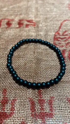 4MM Matte Black Onyx Bead Stretchy Cord Bracelet